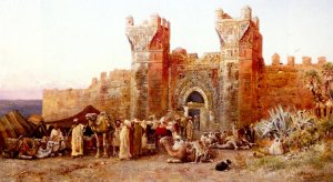 The Departure of a Caravan from the Gate of Shelah, Morocco