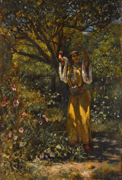 The Moroccan Girl  by Edwin Lord Weeks - Hand-Painted Oil Painting Reproduction