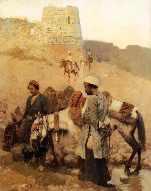 Traveling in Persia by Edwin Lord Weeks - Oil Painting Reproduction