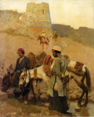 Travelling in Persia by Edwin Lord Weeks - Oil Painting Reproduction