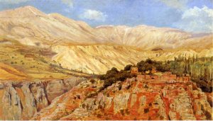 Village in Atlas Mountains, Morocco by Edwin Lord Weeks Oil Painting