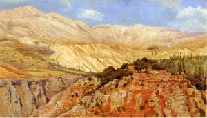 Village in Atlas Mountains, Morocco Oil painting by Edwin Lord Weeks