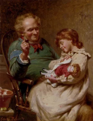 The Proud Little Mother by Edwin Thomas Roberts Oil Painting