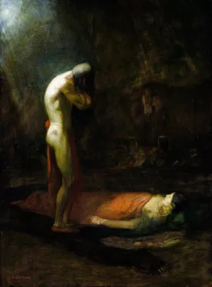 The Mourning Brave by Edwin Willard Deming Oil Painting