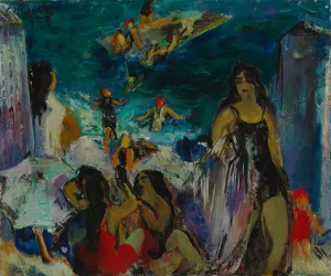 On the Beach by Eemu Myntti Oil Painting