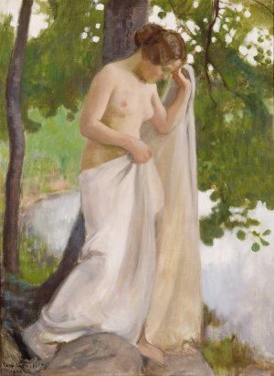 Bathing Sheet by Eero Jarnefelt Oil Painting
