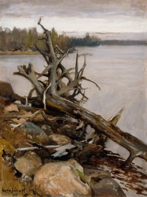 Dead Pine in the Water by Eero Jarnefelt Oil Painting