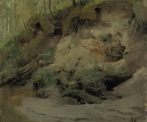 Forest with a Sandy Slope by Eero Jarnefelt Oil Painting