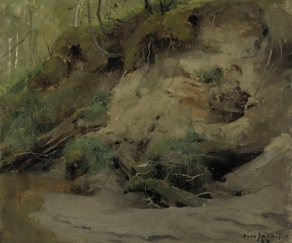 Forest with a Sandy Slope  by Eero Jarnefelt - Hand-Painted Oil Painting Reproduction