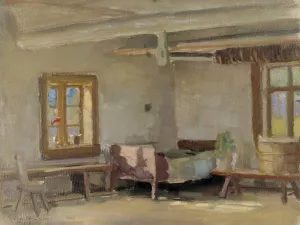 Interior by Eero Jarnefelt Oil Painting