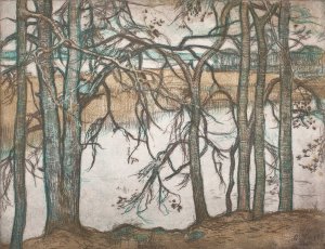 Lake Shore with Reeds by Eero Jarnefelt Oil Painting