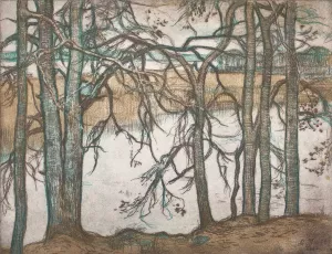 Lake Shore with Reeds by Eero Jarnefelt Oil Painting