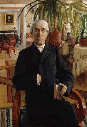 Portrait Of Baron Johan Philip Palmen, Vice Chancellor Of The University by Eero Jarnefelt Oil Painting