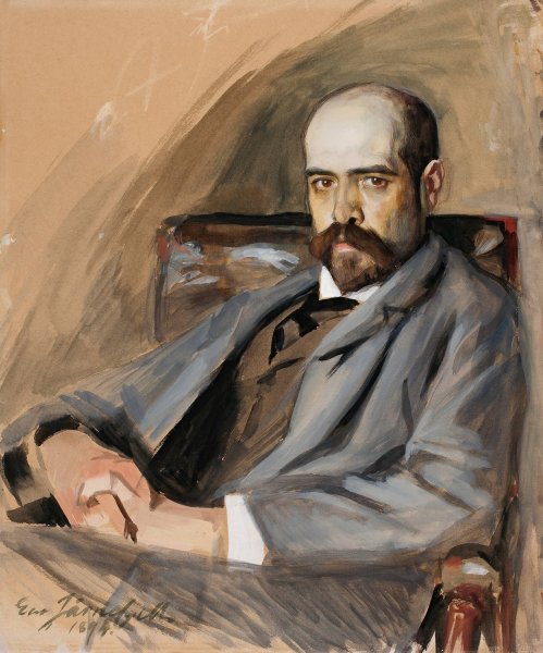 Portrait of Gunnar Berndtson  by Eero Jarnefelt - Hand-Painted Oil Painting Reproduction