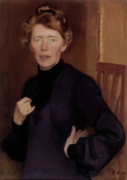 Portrait Of Tekla Hultin  by Eero Jarnefelt - Hand-Painted Oil Painting Reproduction