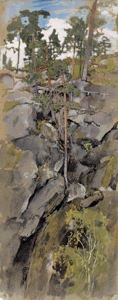 Rocky Forest by Eero Jarnefelt Oil Painting