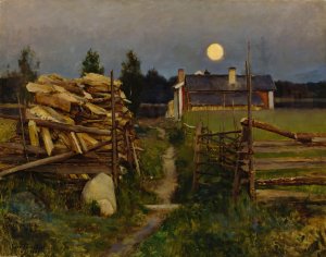 Summer Night Moon by Eero Jarnefelt Oil Painting