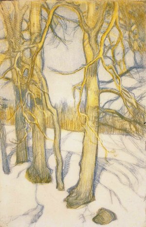 Talvisia puita by Eero Jarnefelt Oil Painting