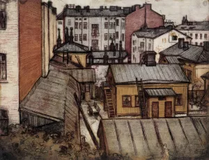 View from the Artist's Bernhardinkatu Home Oil painting by Eero Jarnefelt