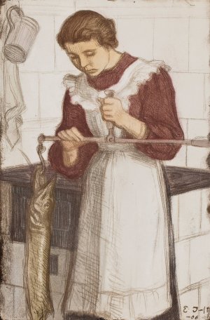 Weighing the Pike by Eero Jarnefelt Oil Painting