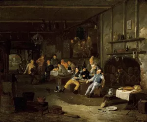 Interior of an Inn by Egbert Van Heemskerck The Younger - Oil Painting Reproduction