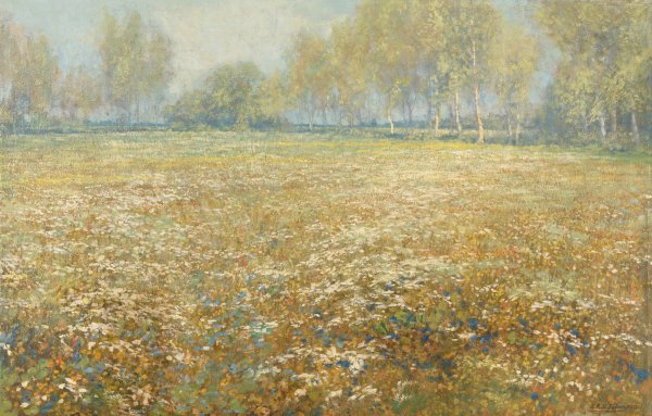 Meadow in Bloom  by Egbert Rubertus Derk Schaap - Hand-Painted Oil Painting Reproduction
