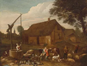 In a Farmyard by Egbert Van Der Poel Oil Painting
