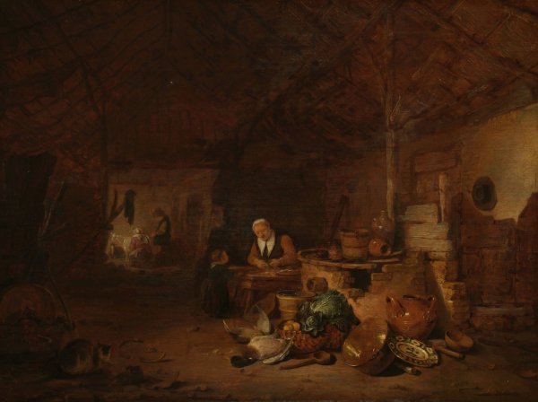Main Product Photo of Interior of a barn  Painting by Egbert Van Der Poel
