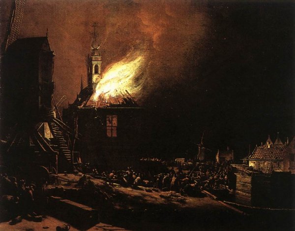 Main Product Photo of The Explosion of the Delft Magazine Painting by Egbert Van Der Poel