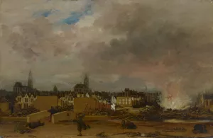 The Explosion of the Powder Magazine in Delft, 1654 by Egbert Van Der Poel Oil Painting