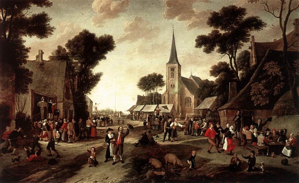 Main Product Photo of The Fair Painting by Egbert Van Der Poel