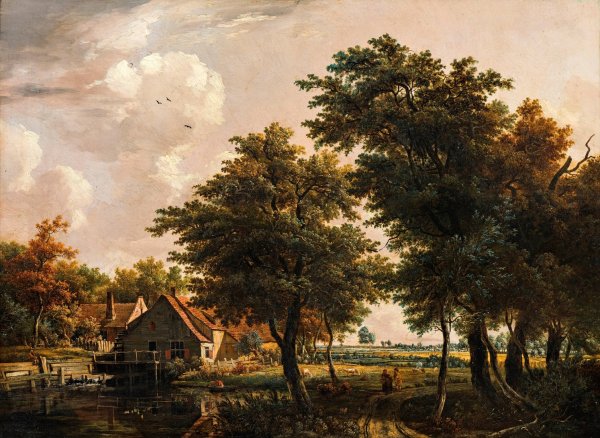 Main Product Photo of Landscape with watermill Painting by Egbert Van Drielst