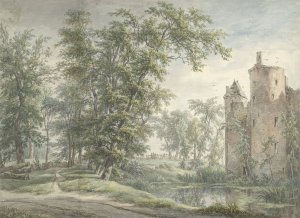 Ruine van het Huis De Haer by Egbert Van Drielst Oil Painting