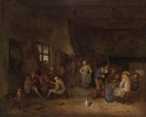 Tavern Interior with Chess Players