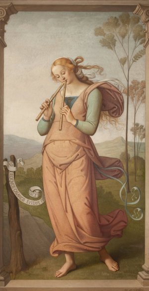 Euterpe, Muse of Poetry by Egide Godfried Guffens Oil Painting