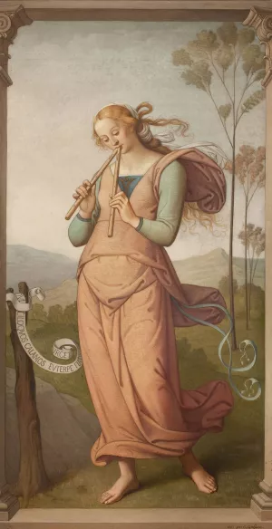 Euterpe, Muse of Poetry by Egide Godfried Guffens Oil Painting