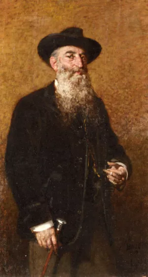 A Portrait of a Distinguished Italian Gentleman by Egisto Lancerotto Oil Painting