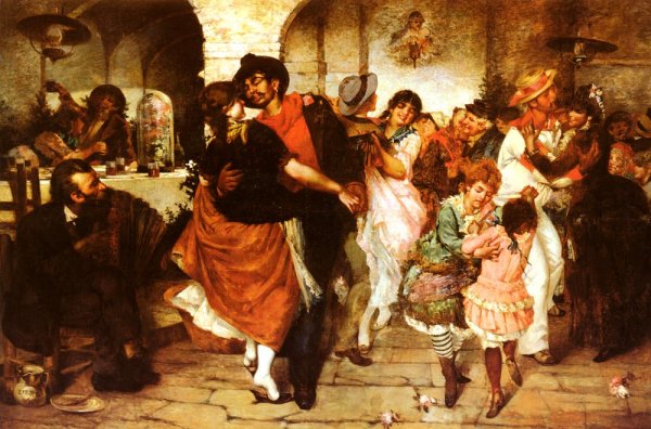 Ballo Mazurka by Egisto Lancerotto - Hand-Painted Oil Painting Reproduction