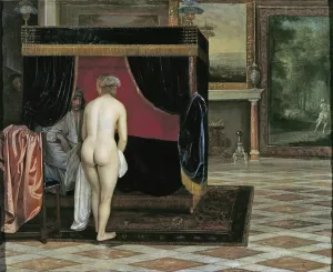 Kandaules' Wife Discovering the Hiding Gyges by Eglon Van Der Neer Oil Painting