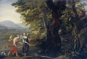 Tobias and the Angel by Eglon Van Der Neer Oil Painting