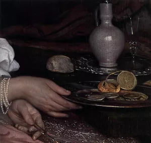Young Lady at Breakfast Detail by Eglon Van Der Neer Oil Painting