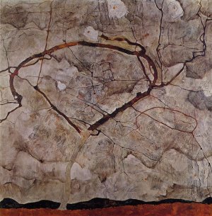 Autumn Tree in Movement by Egon Schiele Oil Painting