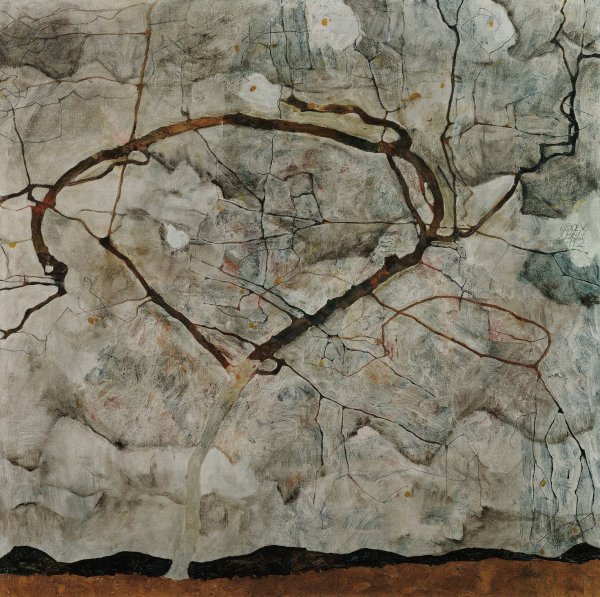 Main Product Photo of Autumn Tree in Stirred Air  Painting by Egon Schiele