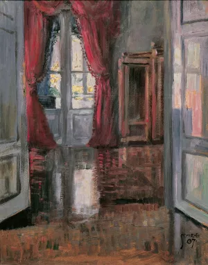 Blick in die Wohnung von Leopold und Marie Czihaczek Oil painting by Egon Schiele