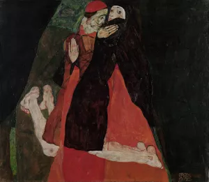 Cardinal and Nun by Egon Schiele Oil Painting