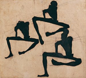 Composition with Three Male Nudes by Egon Schiele Oil Painting