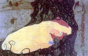 Danae Oil painting by Egon Schiele