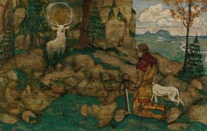Die Vision Des Heiligen Hubertus by Egon Schiele Oil Painting