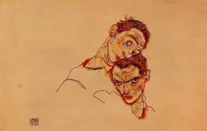 Double Self Portrait Oil painting by Egon Schiele