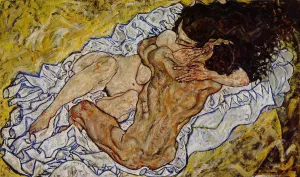 Embrace also known as Lovers II Oil painting by Egon Schiele